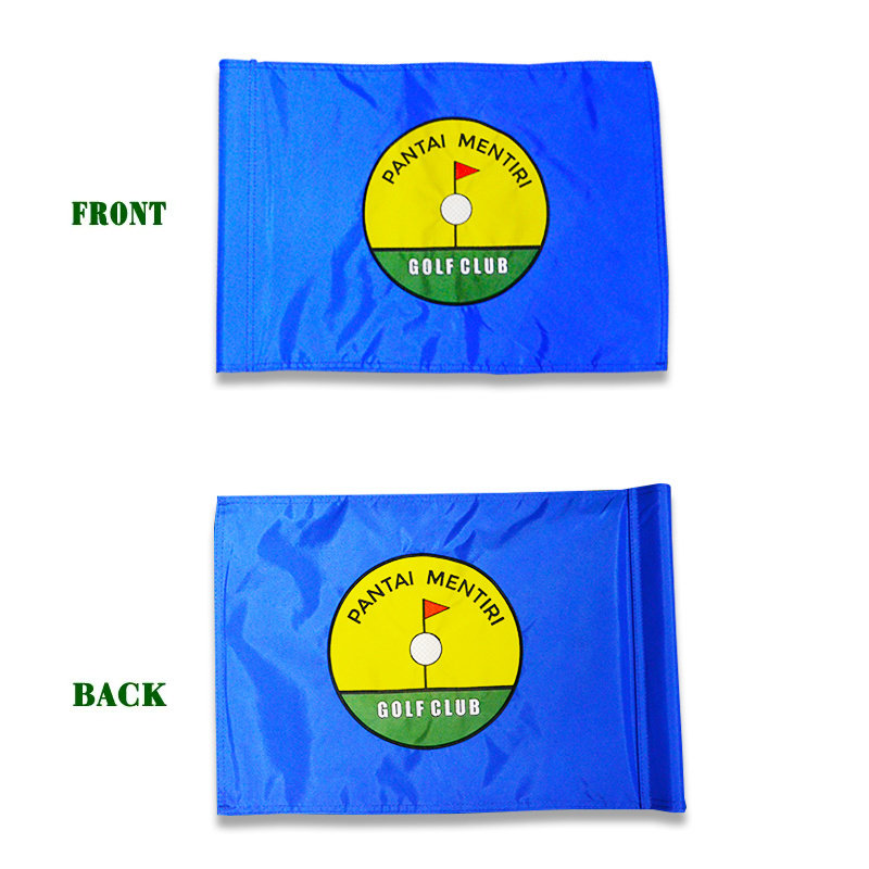 Customized Nylon Polyester Golf Hole Flag Embroidery Cotton Golf Pin Flag Multi Size Blue Golf Flags