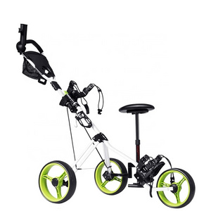 Manufacturer Selling Aluminum Structure 3 Wheel Golf Trolley One-click Foldable Golf Push Cart