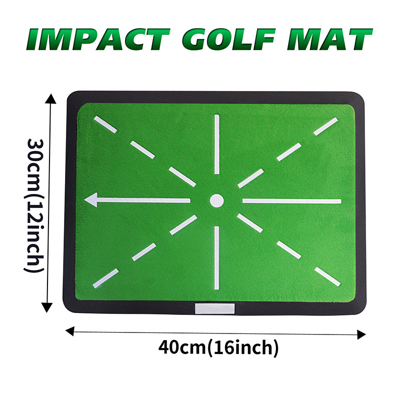 Wholesale Indoor Practice Mat Custom Rubber Base Golf Training Mat for Swing Detection Batting Velvet Golf Swing Mat