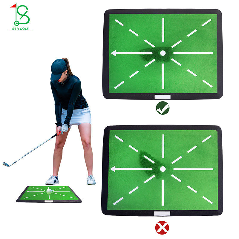 Wholesale Indoor Practice Mat Custom Rubber Base Golf Training Mat for Swing Detection Batting Velvet Golf Swing Mat