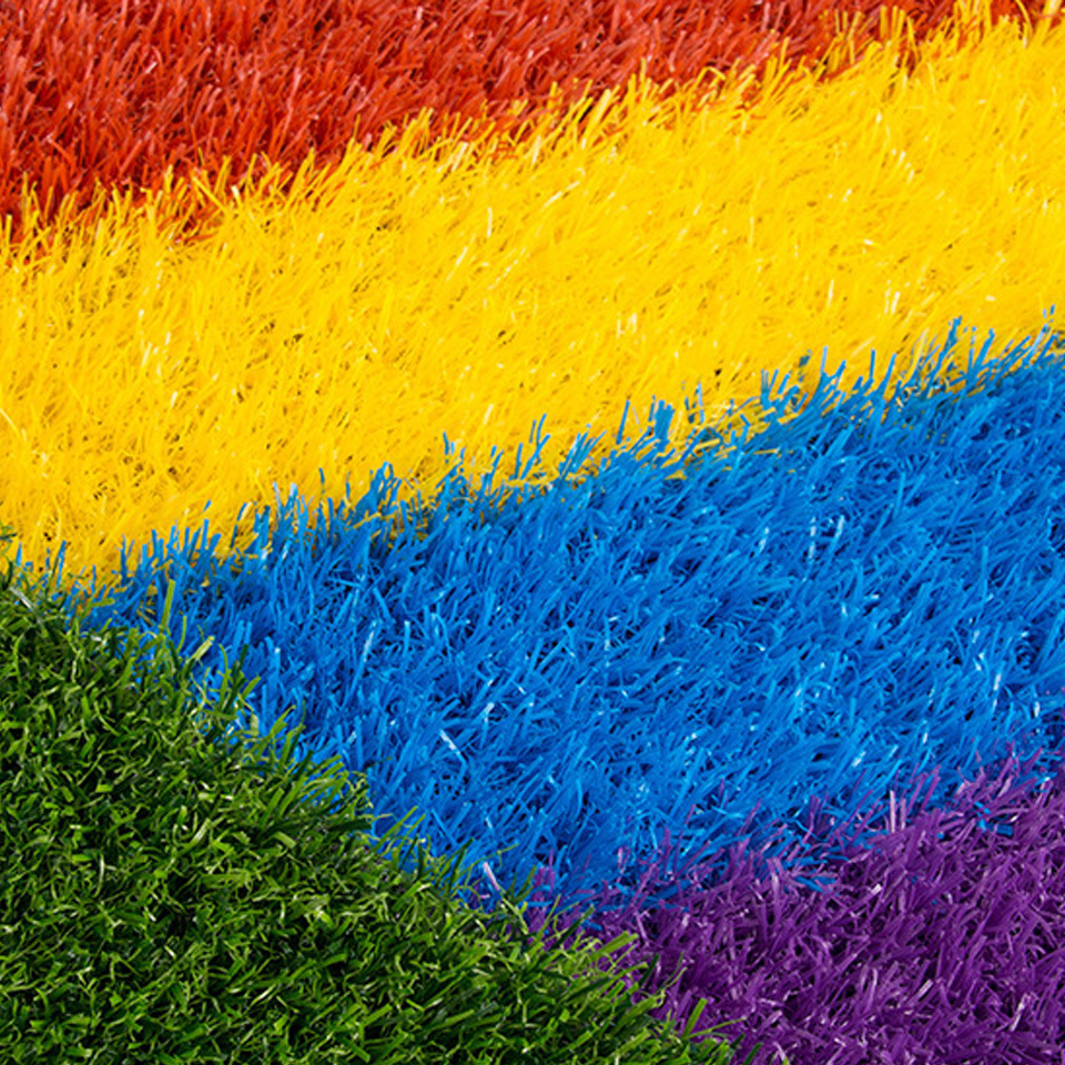 Professional Customized Design Artificial Grass Lawn Grass Rug Carpet Turf Rainbow Color Artificial Grass