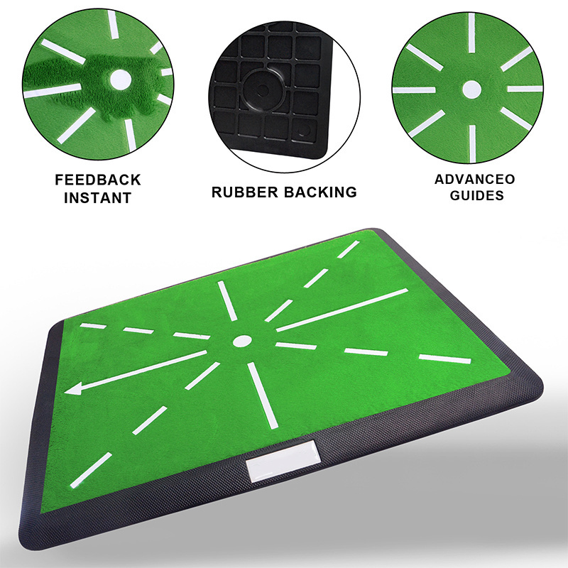 Swing Path Trainer Instant Feedback Golf Training Hitting Mat Indoor Rubber Base Golf Swing Mat for Backyard