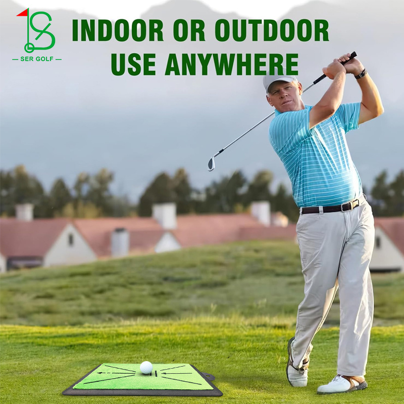 Portable Golf Swing Detection Batting Pad Custom Accept Analysis Correct Swing Path Mini Golf Training Mat