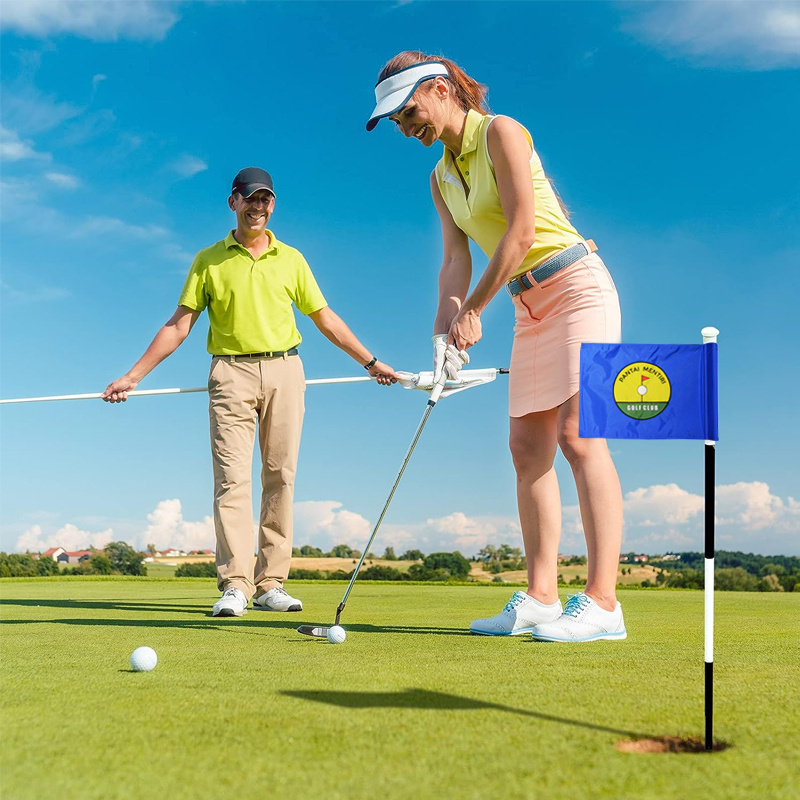 Customized Nylon Polyester Golf Hole Flag Embroidery Cotton Golf Pin Flag Multi Size Blue Golf Flags