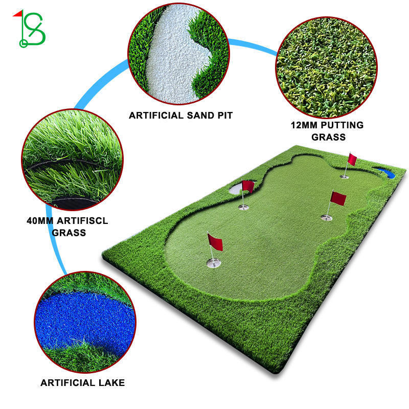 Mini Golf Putting Mat Artificial Green Grass Indoor Putting Equipment Custom Golf Putting Green Practicing Backyard Use