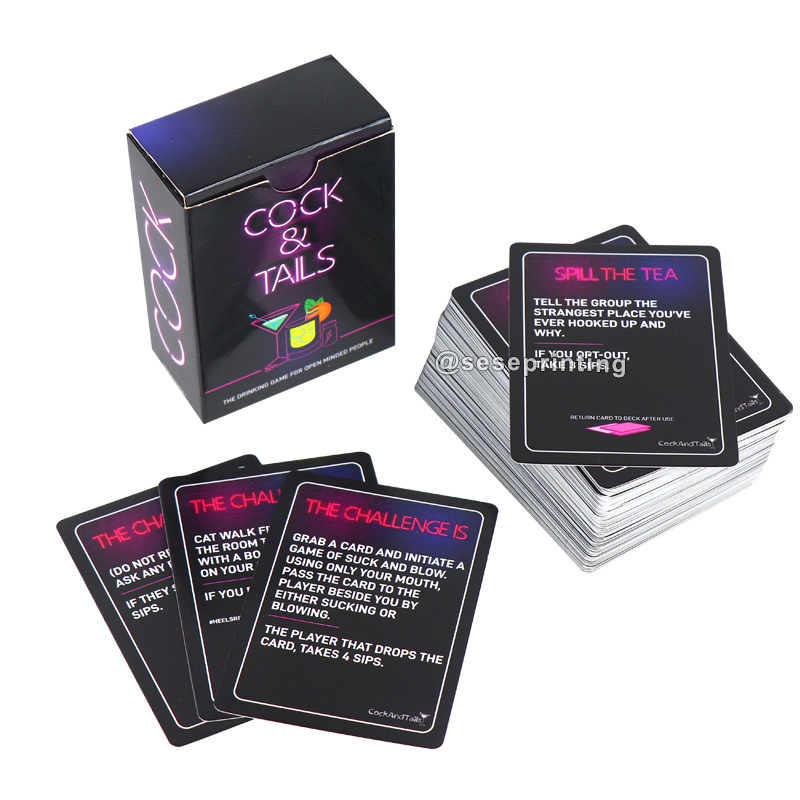 Custom Printing Adult Playing Against Card Game Dare or Drinking Card Game