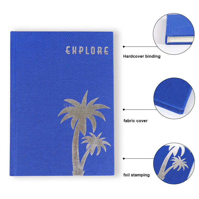 Factory Custom Fabric Cover Journals Printing Private Label Linen A5 Notebooks and Planners