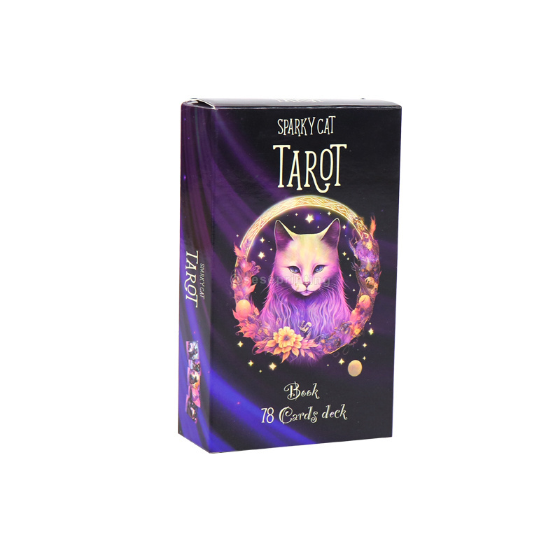 78 Cards Deck Customized Card Game Printing Sparky Cat Tarot Cards with Guidebook