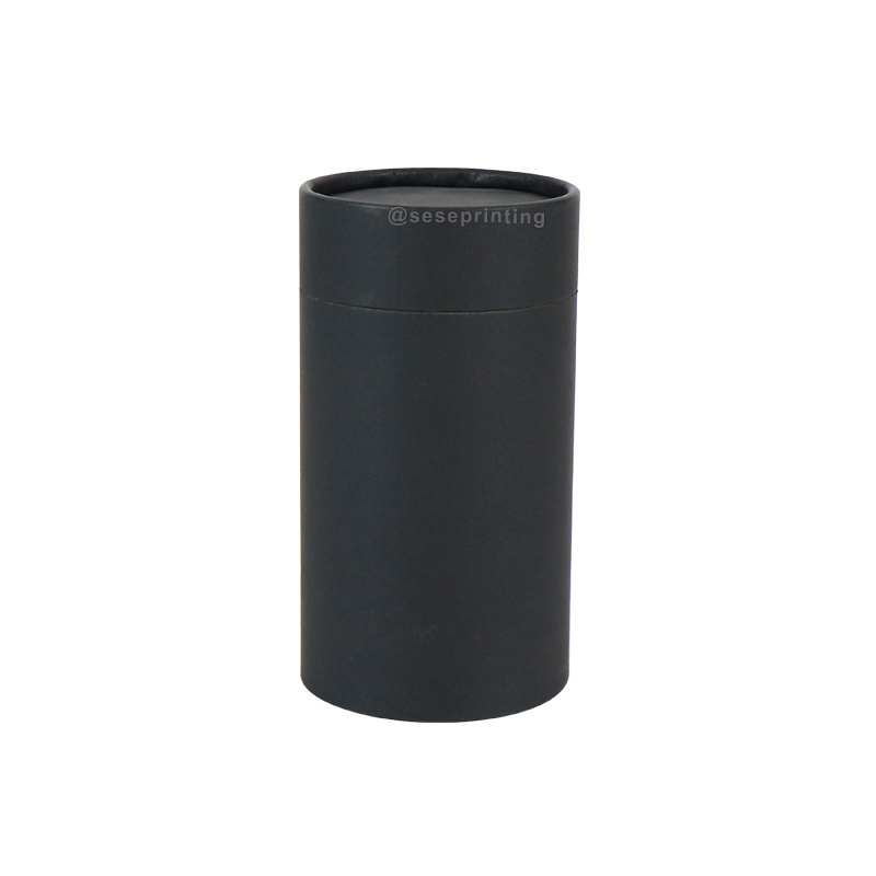 Luxury Custom Black Round Cylindrical Box Printing Paper Candle Box Cardboard Tube Packaging