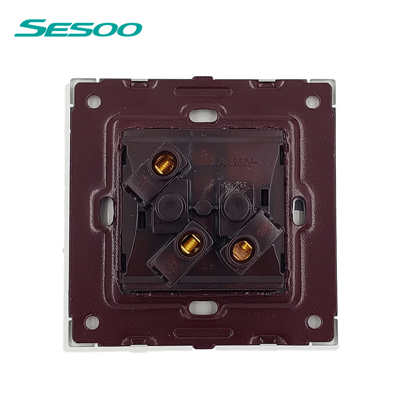 EU Standard Wall Sockets Crystal Glass Panel Plug Grounded 16A, 110V~250V, 86mm * 86mm Power Socket