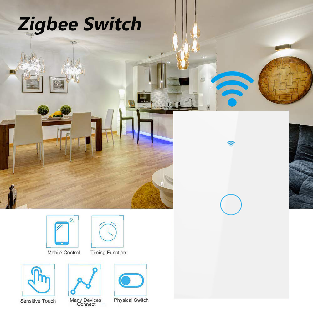 Hot sell US standard smart switches work with wifi Touch Switch Glass Panel wall Switches