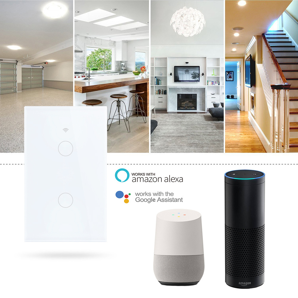 SESOO Smart home  alexa compatible  Google home smart electric Tuya  App 1/2/3/4  Gang Touch switch