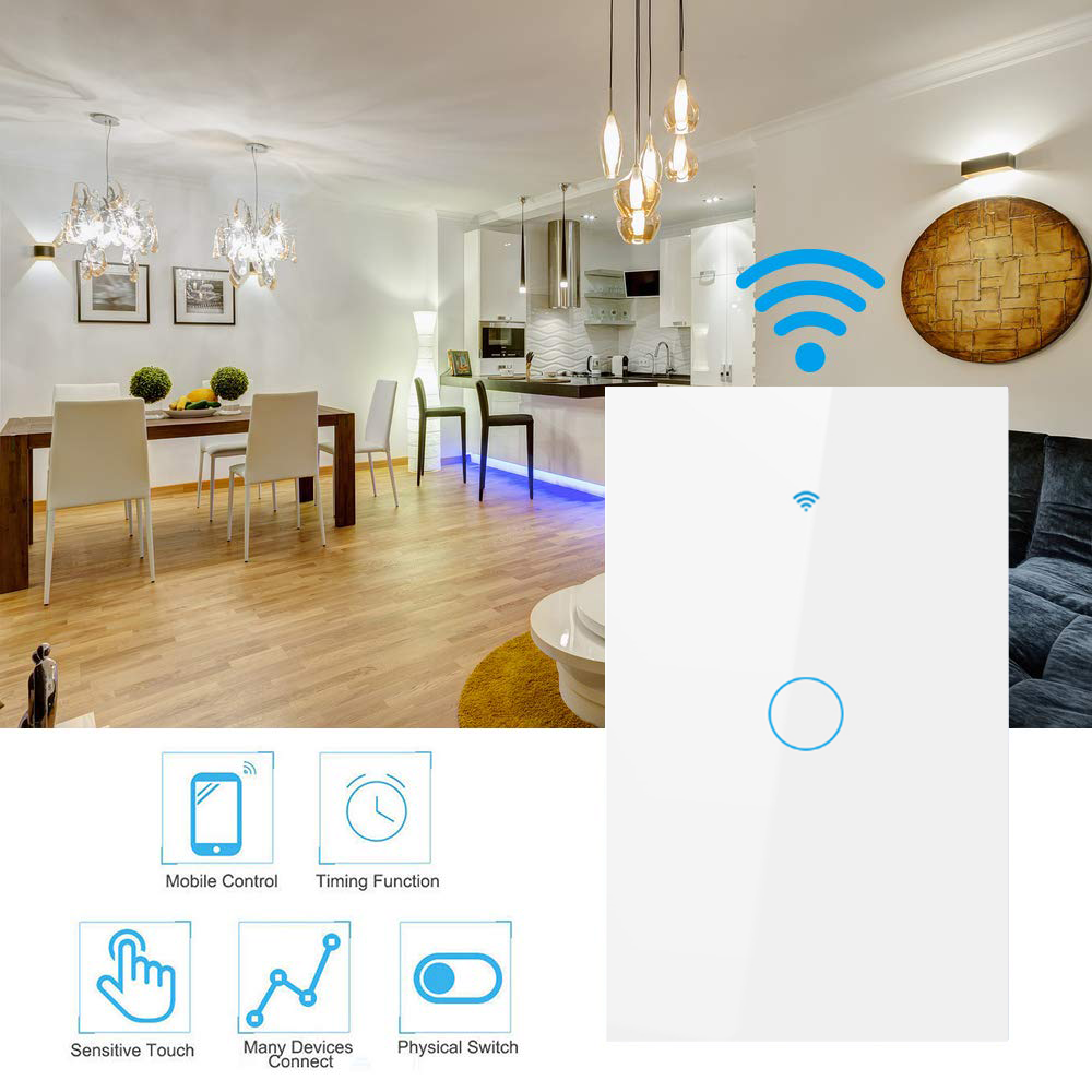 SESOO Smart home  alexa compatible  Google home smart electric Tuya  App 1/2/3/4  Gang Touch switch