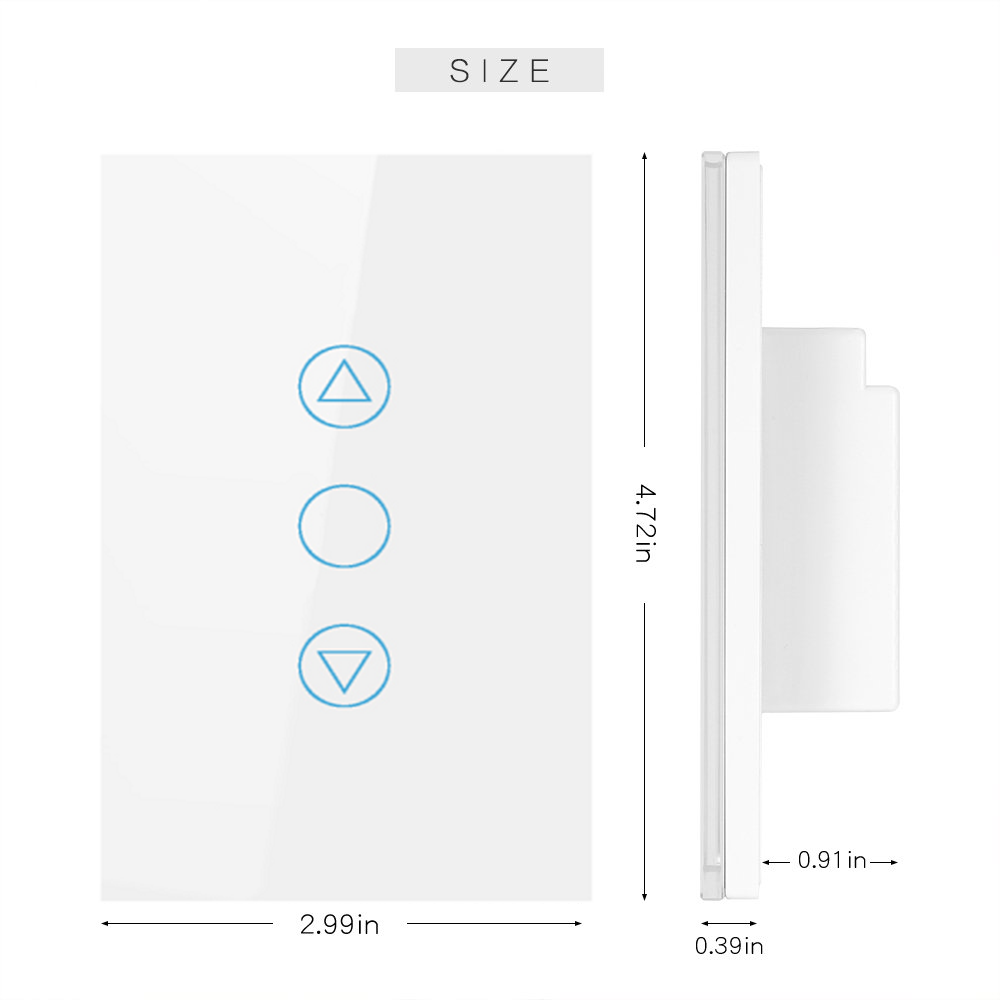 US Standard Waterproof Voice Control 220v Smart Light Wifi Mirror Touch Glass Dimmer Wall Switch for Led Lights with Tuya App