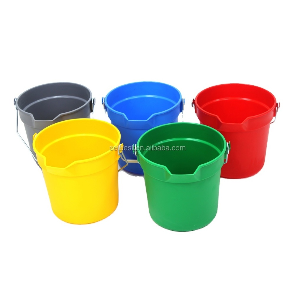 Heavy duty Plastic Cleaning Bucket with Pour Spout for Commercial cleaning 14qt & 10qt