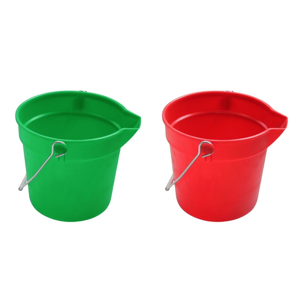 10L 14L  Colour Coded Plastic Heavy-duty Pail Cleaning bucket 10qt 14qt pail