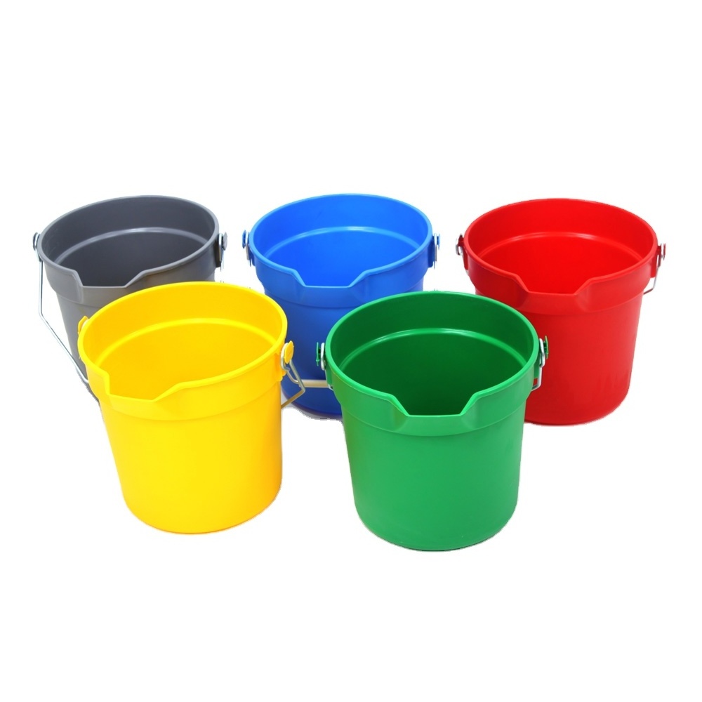 10L 14L  Colour Coded Plastic Heavy-duty Pail Cleaning bucket 10qt 14qt pail