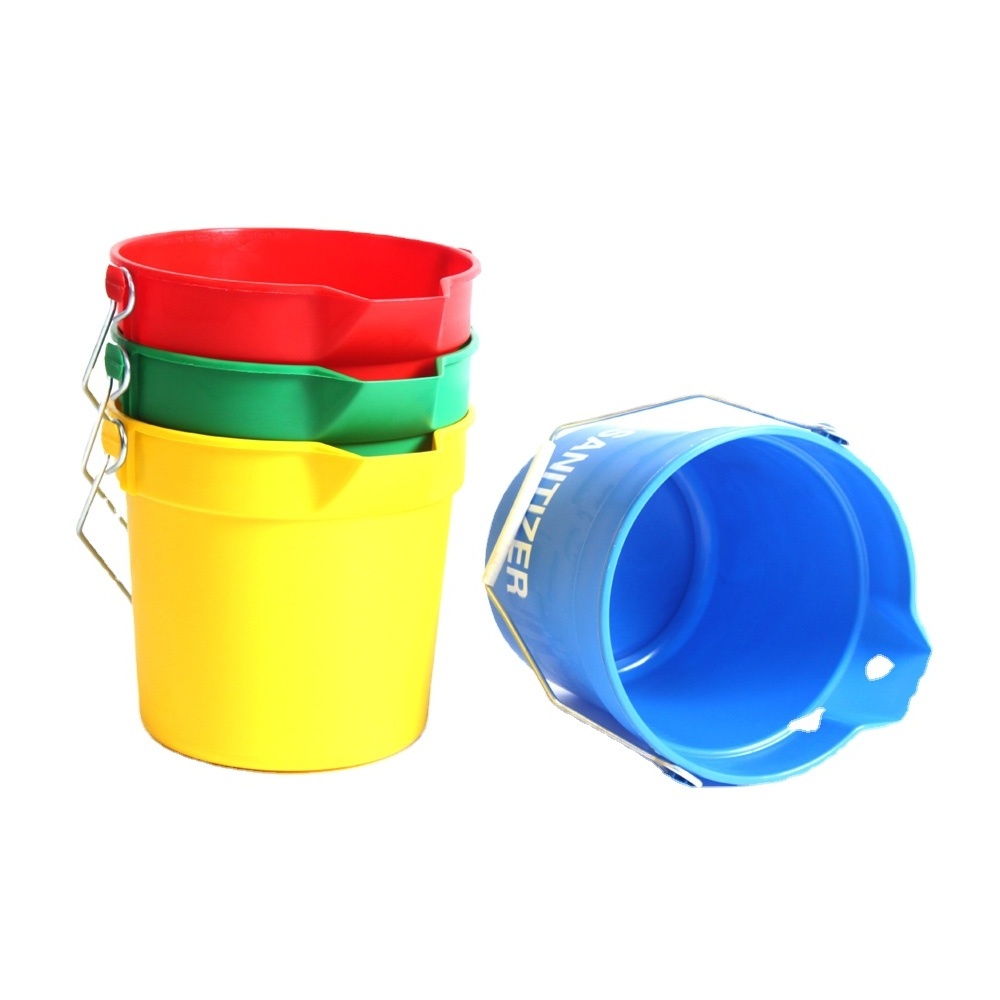 10L 14L  Colour Coded Plastic Heavy-duty Pail Cleaning bucket 10qt 14qt pail