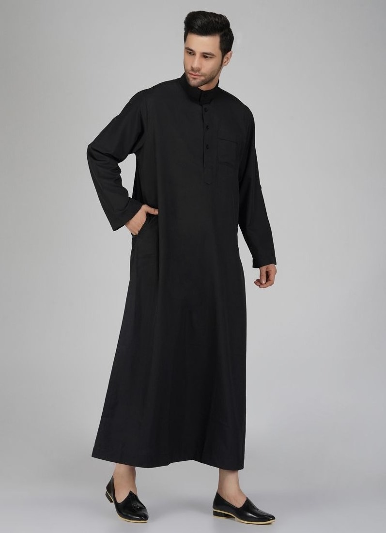 New Wholesale muslim men clothing Jubbah Islamic clothing Saudi Arabic Daffah thobe for Muslim men