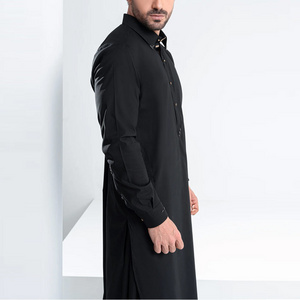 High Quality Latest Design Islamic Muslim Clothes Men Shalwar Kameez With Side Pockets Salwar Kameez