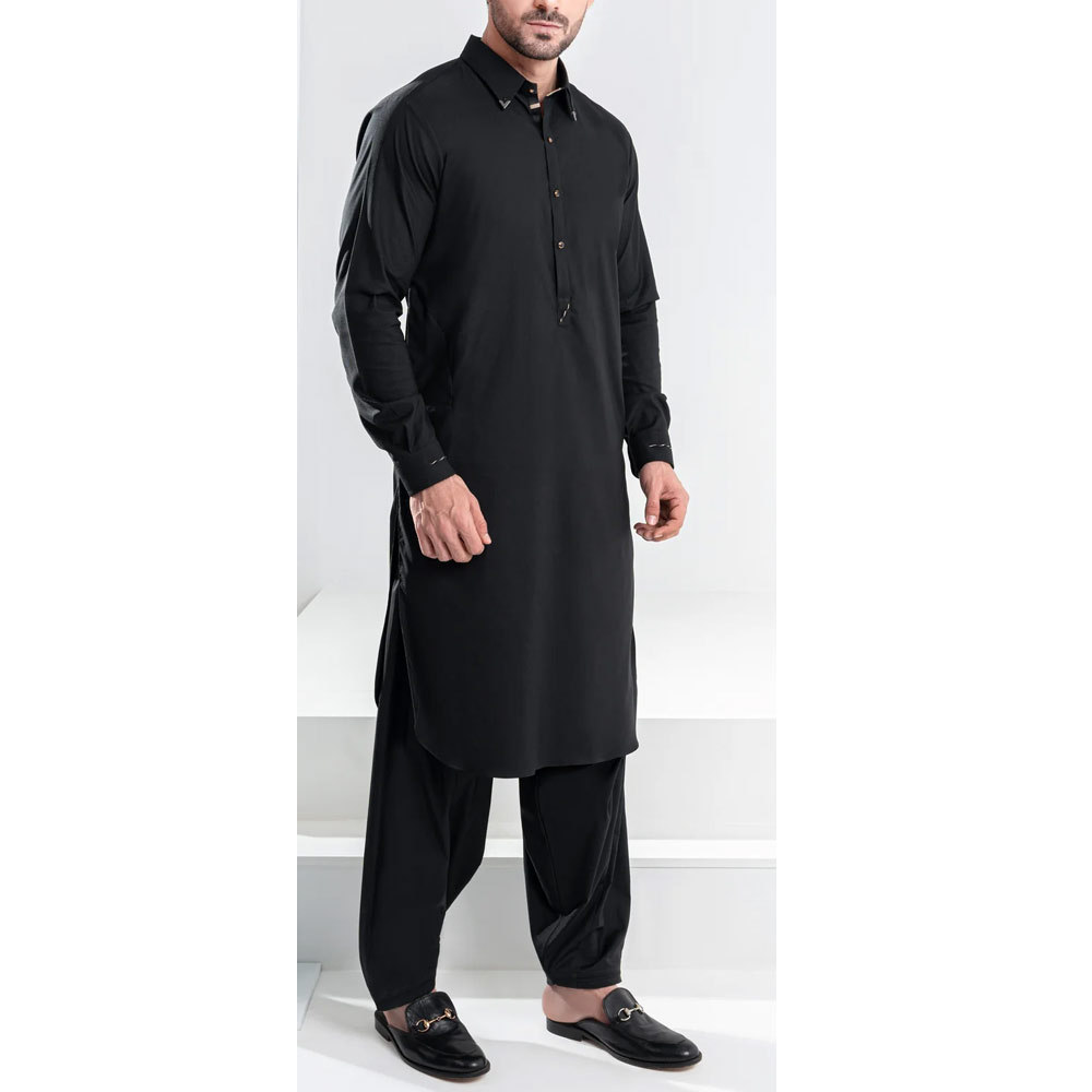 High Quality Latest Design Islamic Muslim Clothes Men Shalwar Kameez With Side Pockets Salwar Kameez