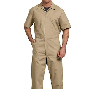 Custom Logo and Style Short Sleeve Coveralls Safety For Summer Use Cotton/Polyester Work Wear Reflective Safety Suit