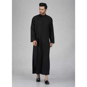 New Wholesale muslim men clothing Jubbah Islamic clothing Saudi Arabic Daffah thobe for Muslim men