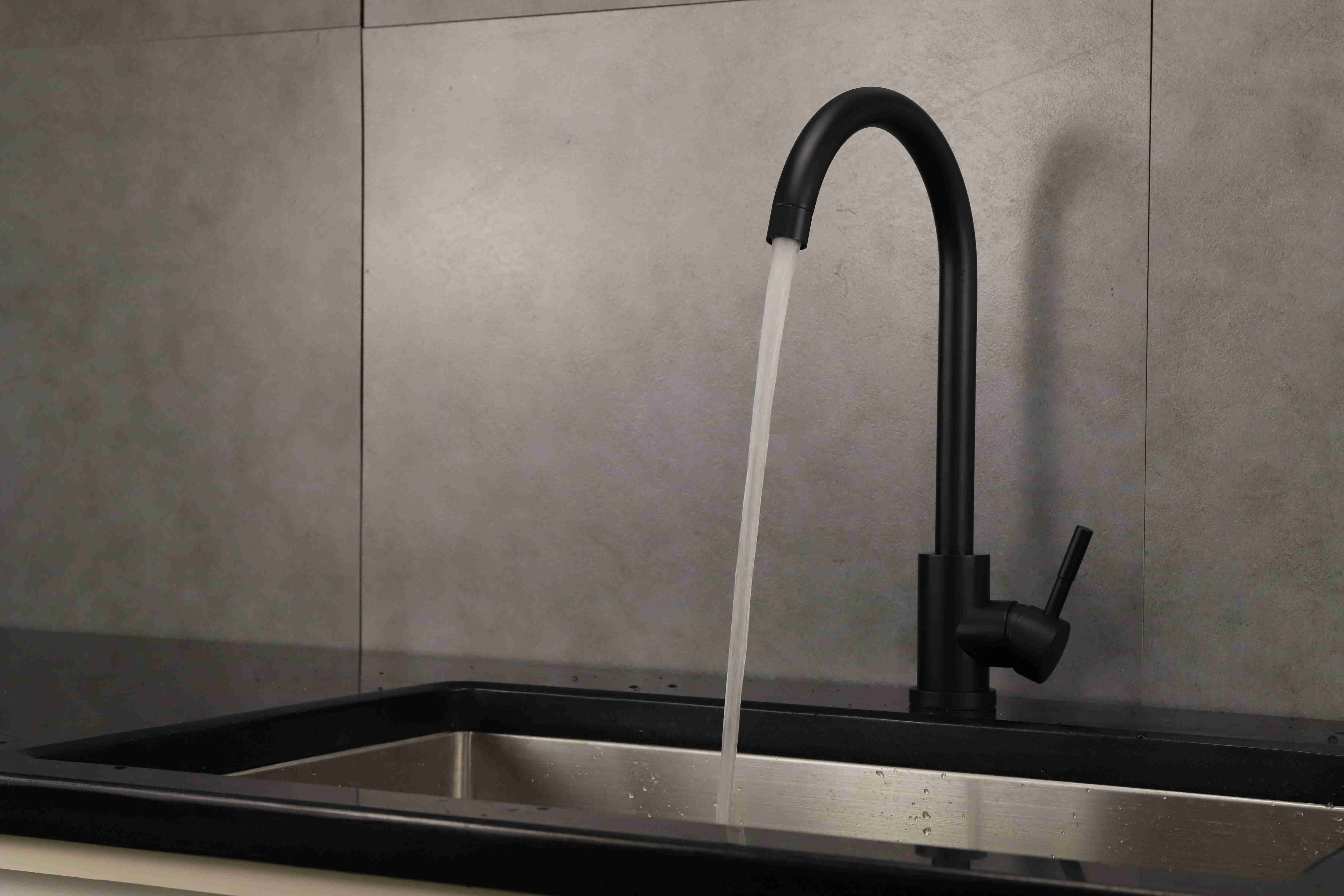 dark matte black single lever handle and hole 1 flow double hoses kitchen sink mixer water hand wash tap aqua stream faucet