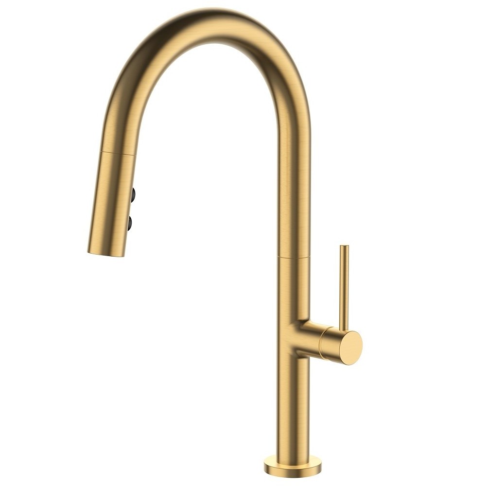 Cupc Modern Matte Black Brass Pull out Kitchen Faucets Hot Cold Water Mixers Taps Deck mounted High Arc Kitchen Sink Faucets