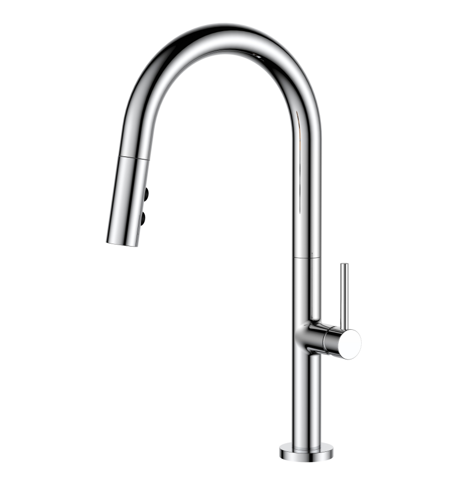 Cupc Modern Matte Black Brass Pull out Kitchen Faucets Hot Cold Water Mixers Taps Deck mounted High Arc Kitchen Sink Faucets