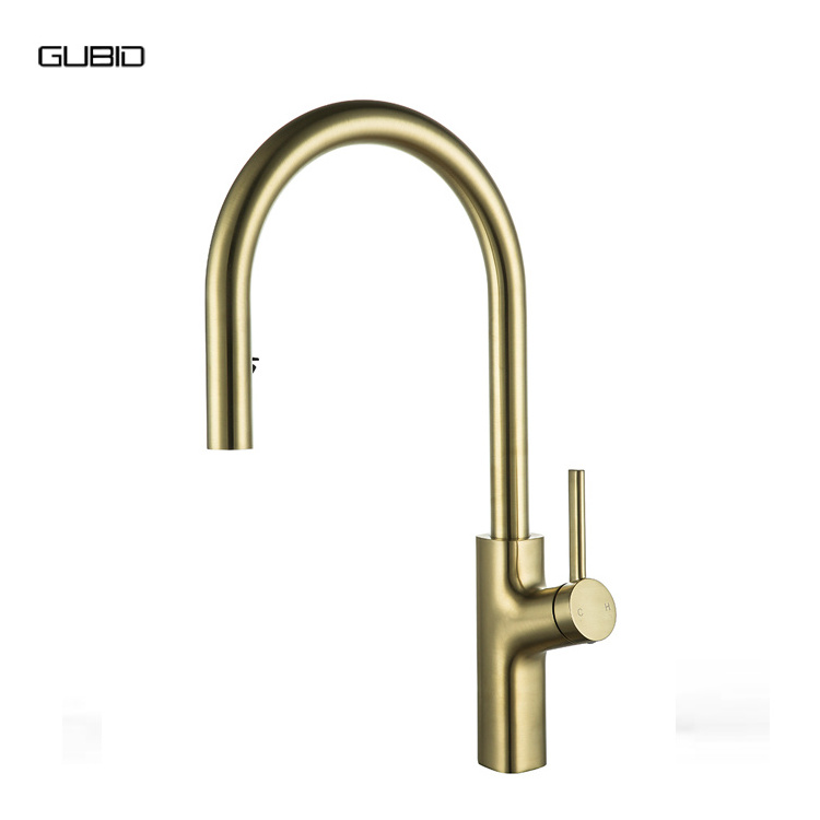 Matte Black Kitchen Faucets with Pull Out Sprayer Solid Brass Industrial Single Hole Fuacets Taps