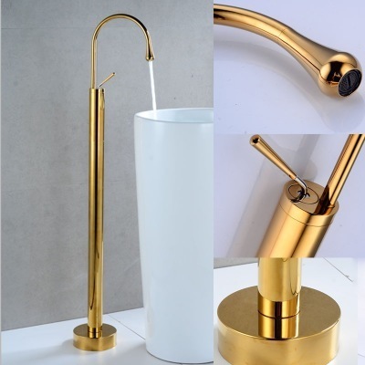 Freestanding Bathtub Faucet Waterfall Tub Filler Bath Shower Set Floor Mount Brass Bathroom Faucets with Hand Shower