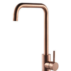 Luxury cUPC 304 stainless steel rose gold deck mounted single handle single hole anti splash hot and cold kitchen sink faucets