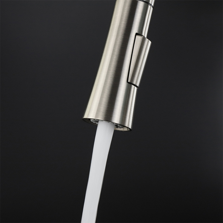 High Quality Faucet Pull Out Brushed nickel retractable spray kitchen faucet.