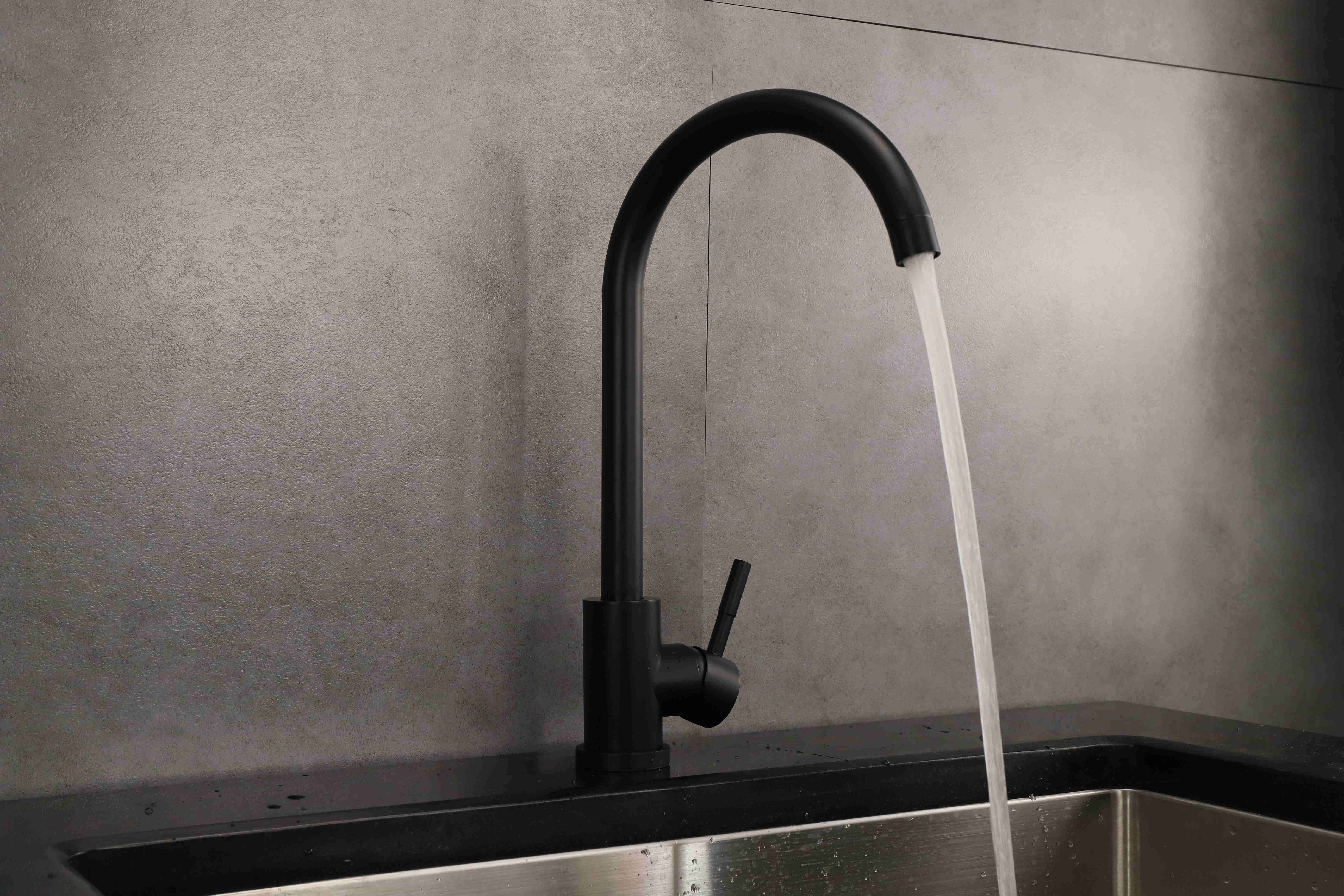 dark matte black single lever handle and hole 1 flow double hoses kitchen sink mixer water hand wash tap aqua stream faucet