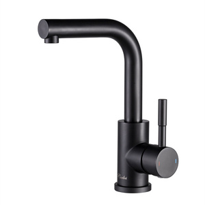 CUPC CE modern 304 stainless steel single handle single hole deck mount matt black hot and cold water kitchen sink faucets