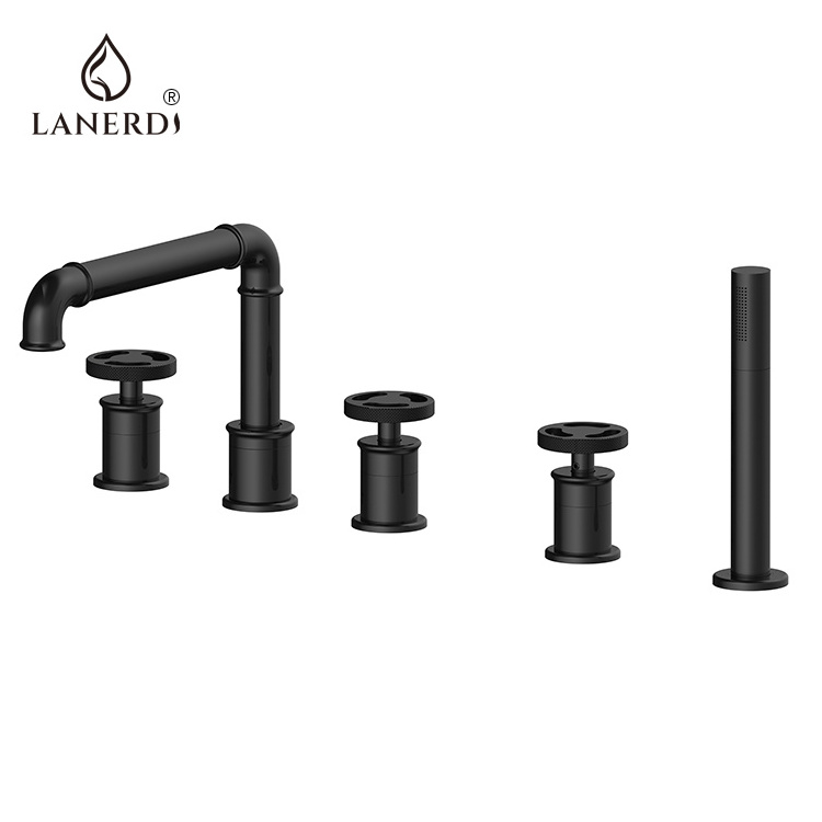 modern ce attachment 4 piece UPC Deck Mounted Side Mounted  Brass Tub Bathtub Bath Attachment Tap Faucet Set With Hand Shower