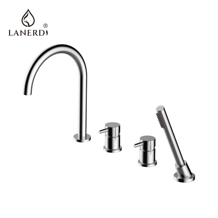 modern ce attachment 4 piece UPC Deck Mounted Side Mounted  Brass Tub Bathtub Bath Attachment Tap Faucet Set With Hand Shower