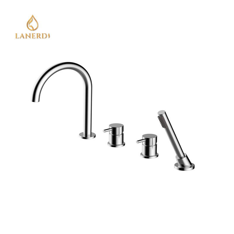 modern ce attachment 4 piece UPC Deck Mounted Side Mounted  Brass Tub Bathtub Bath Attachment Tap Faucet Set With Hand Shower