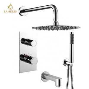 CUPC Chrome Bath and Shower Faucet Wall Mounted Concealed Thermostatic Bathtub Bath Shower Faucets Mixer Taps