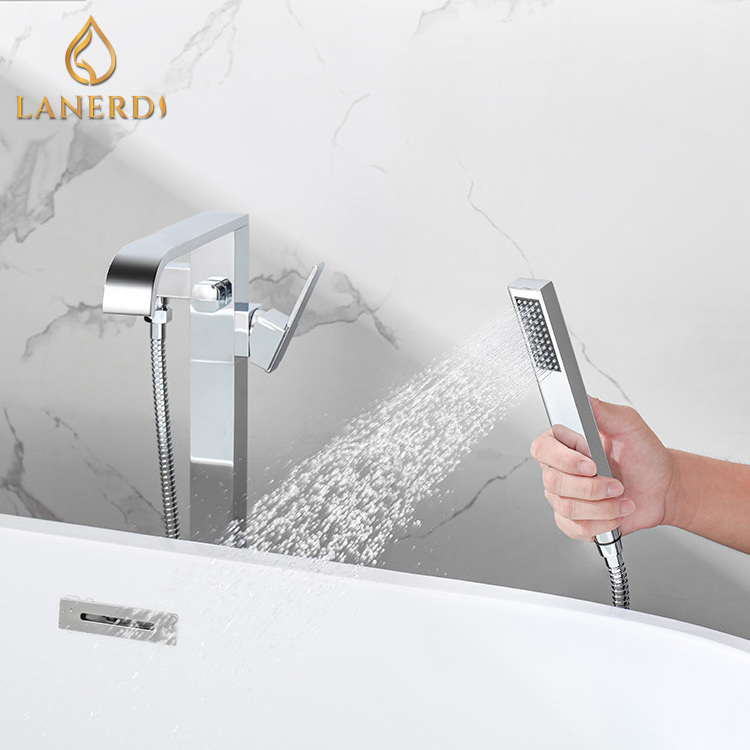 Lanerdi Kai Ping Factory  Floor Mounted Free Standing Freestand Freestanding Bath Tub Bathtub Mixer Tap Faucet Shower Set