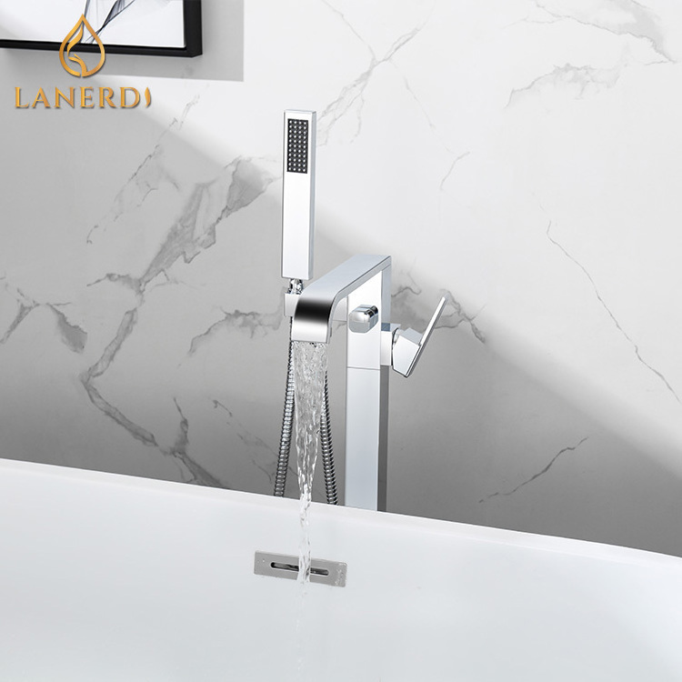 Lanerdi Kai Ping Factory  Floor Mounted Free Standing Freestand Freestanding Bath Tub Bathtub Mixer Tap Faucet Shower Set