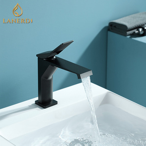 Lanerdi Black Exquisite  Waterfall Brass Basin  Cloakroom Faucet Tap Taps Mixer torneiras monocomando torneira banheiro dourada