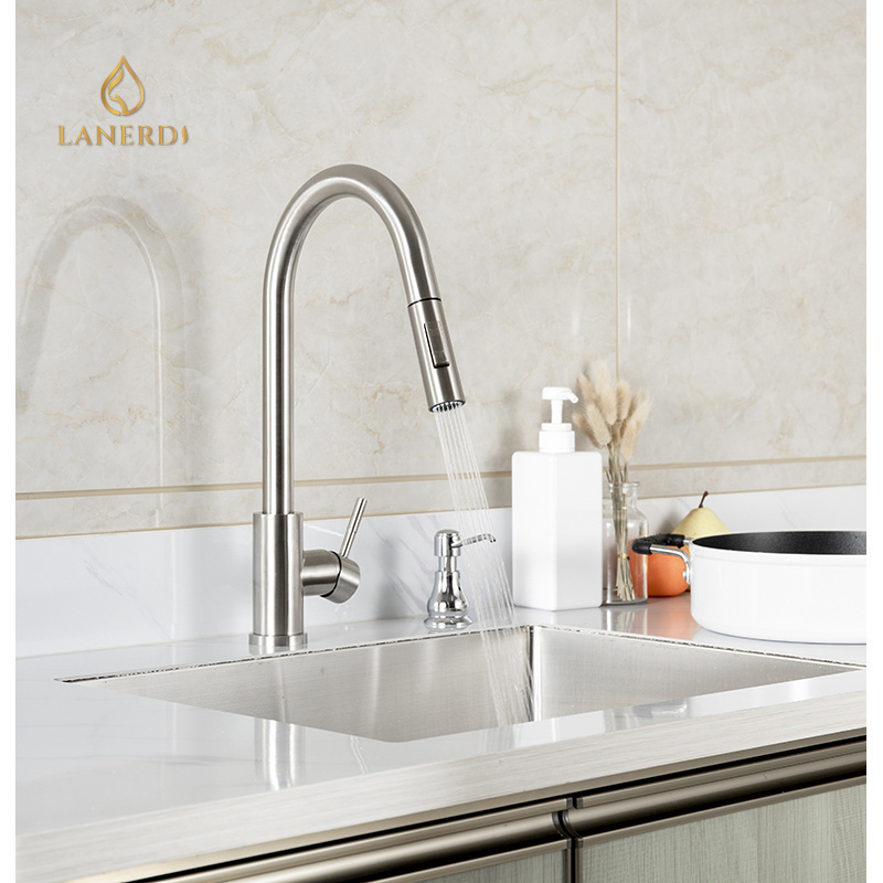 Lanerdi Satin nsf 61-9 kitchen faucet pull down single faucet