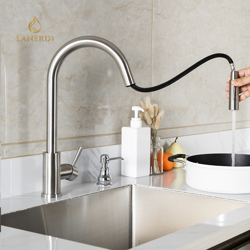 Lanerdi Satin nsf 61-9 kitchen faucet pull down single faucet