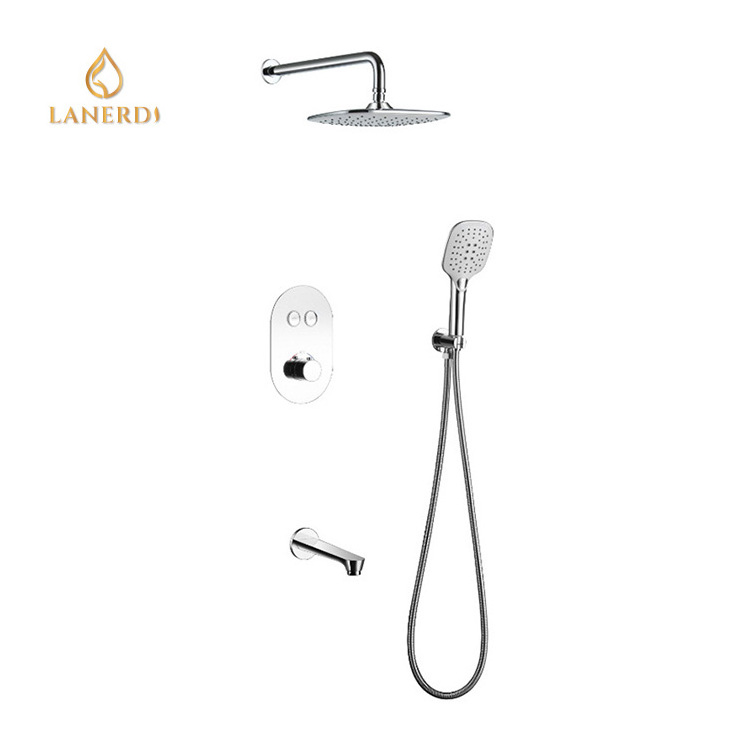 Kaiping Shuikou Sanitary Ware Modern Thermostatic Push button Wall Mounted Shower Faucet