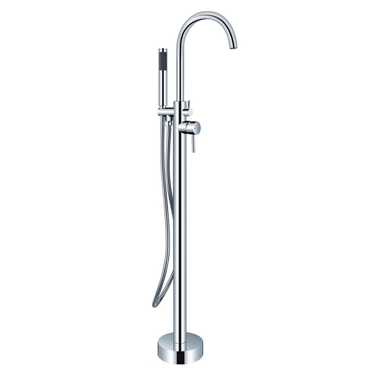 Golden Factory Direct Floorstanding Freestanding Floor Mounted Bath Tub Faucet Tap