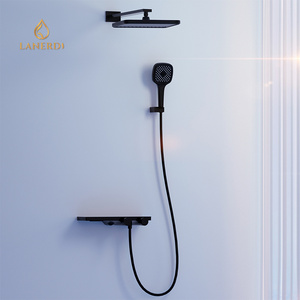 Rainfall Shower Set Tub Faucets Black Taps robinet griferia douche torneira banheiro torneira