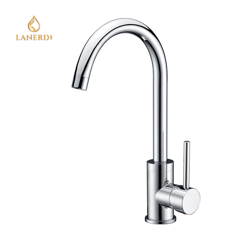 ACS chinese single lever kitchen faucets gooseneck kitchen faucet brushed nickel griferia de lavamano