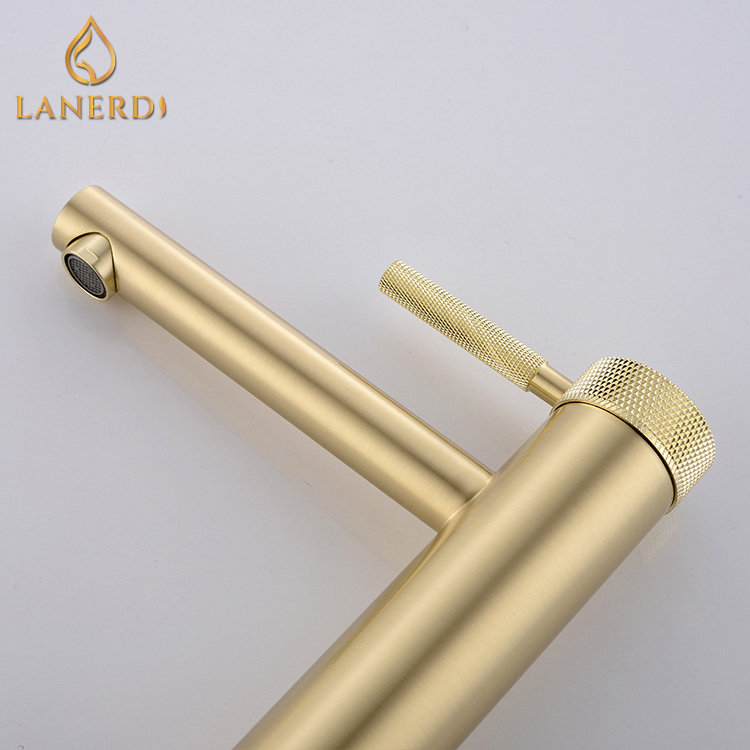 American Basin vintage Upc Gold Single Hole Unlacquered Brass Bathroom Tap Taps Mixer Faucets Fixtures Griferia Dorada